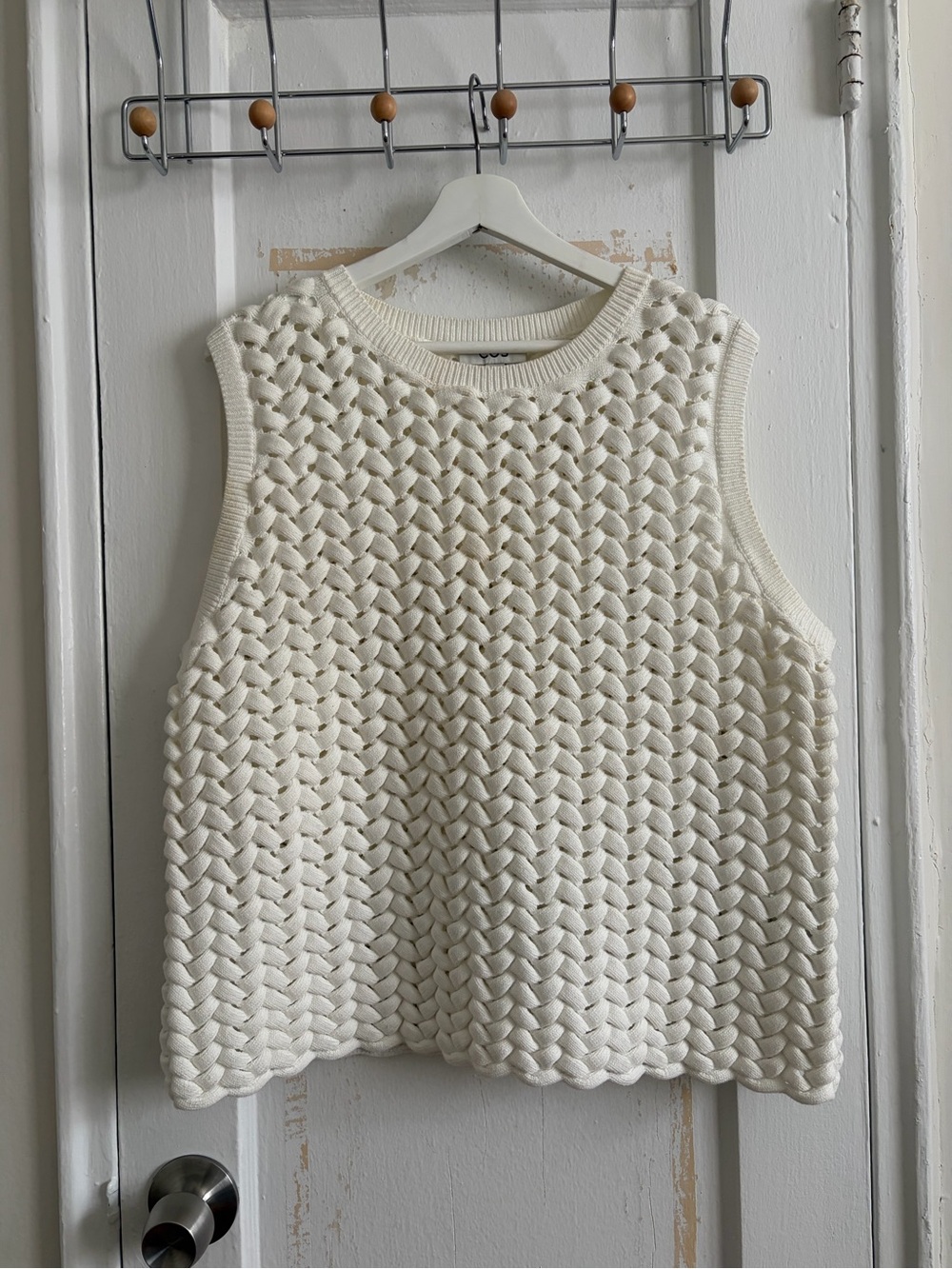 COS White Braided Knit Sleeveless Tank